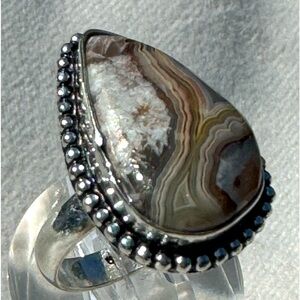 Crazy Lace Agate Ring Size 7